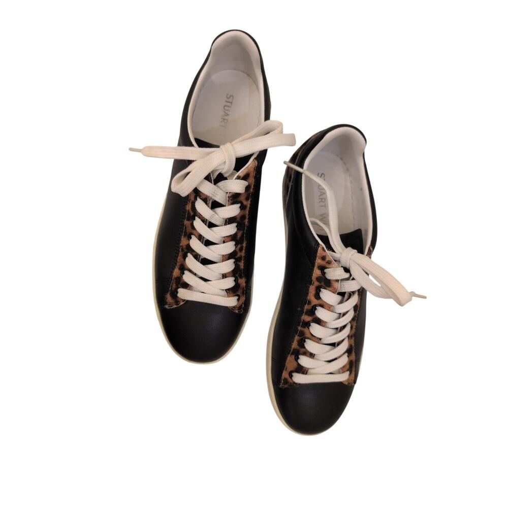 Stuart Weitzman Livvy Leopard Print Calf Hair and Leather Sneaker Size 9 - Picture 3 of 7
